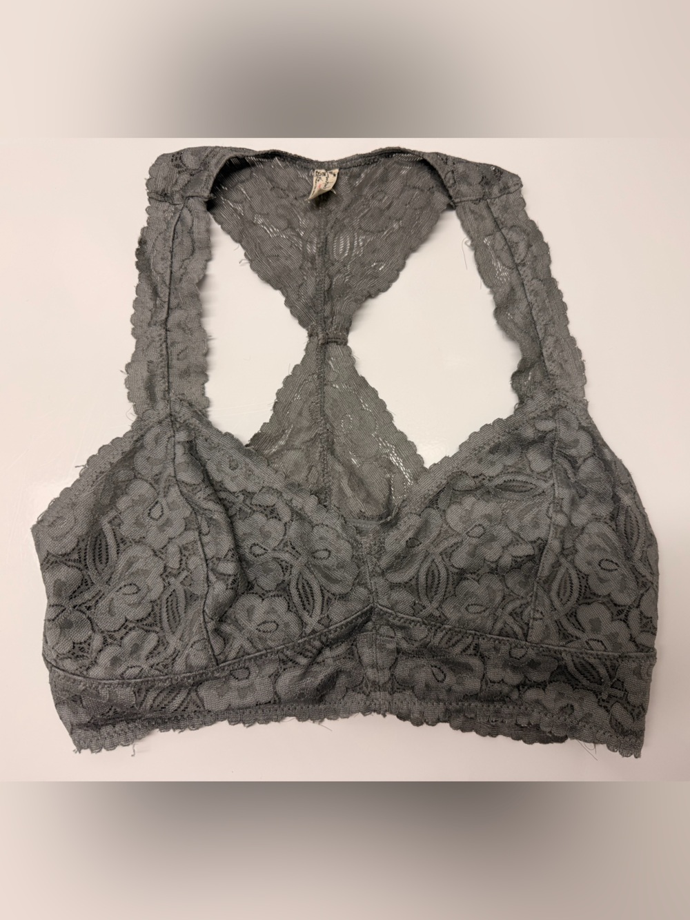 Free People Charcoal Lace Racerback Bralette